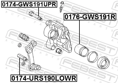 0176GWS191R Febest Поршень тормозного суппорта заднего