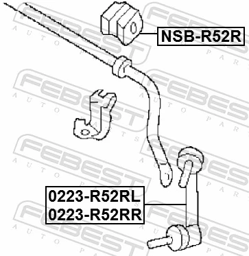 0223R52RR Febest Задняя правая тяга стабилизатора