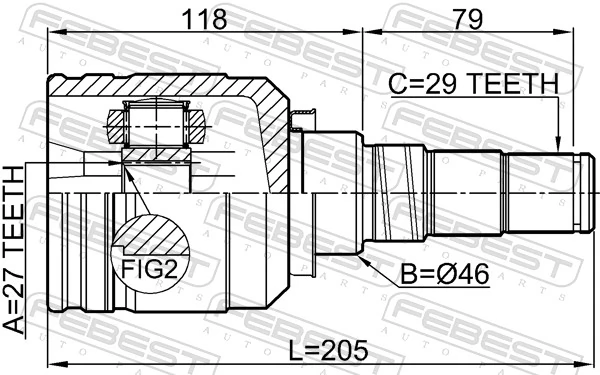 TA41008CVI Safety Граната внутренняя передняя левая