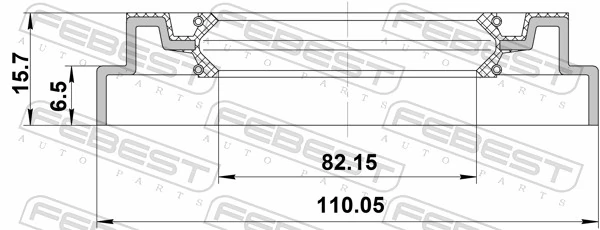 95QDS841100716X Febest Сальник переднего моста