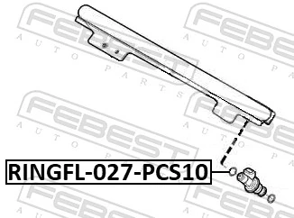 RINGFL027PCS10 Febest Кольцо форсунки инжектора посадочное