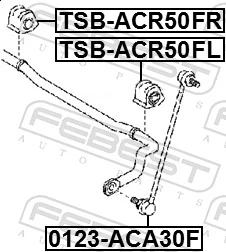 TSBACR50FR Febest Втулка стабилизатора переднего правая