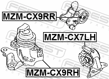 MZMCX9RH Febest Правая подушка двигателя