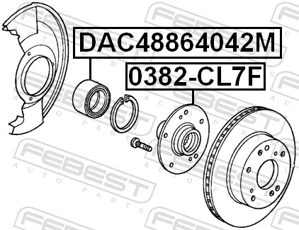 DAC48864042M Febest Подшипник ступицы передней
