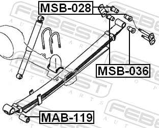 MSB028 Febest Сайлентблок серьги рессоры
