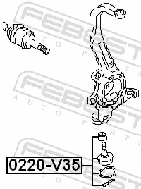 0220V35 Febest Палец шаровой нижний