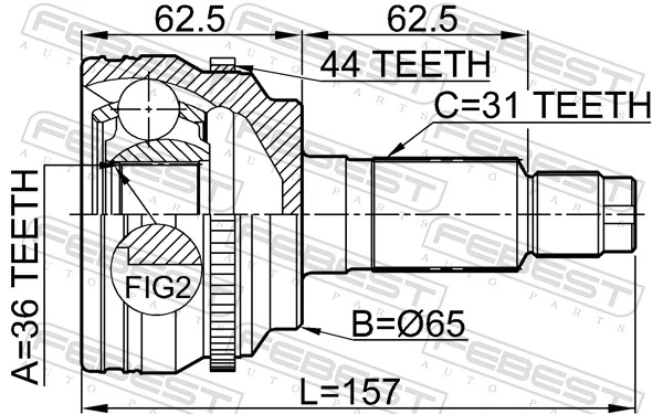 0510CX7A44 Febest Наружная граната