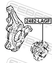 Cubo de rueda delantero 2482LAGF Febest