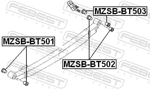 Сайлентблок задней рессоры передний D26BT52F RBI