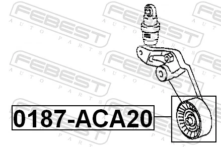 0187ACA20 Febest Ролик натяжителя ремня агрегатов