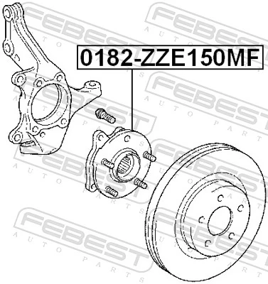 0182ZZE150MF Febest Ступица колеса передняя