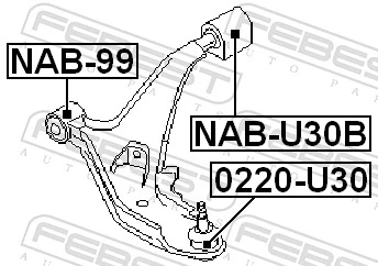 0220U30 Febest Палец шаровой нижний