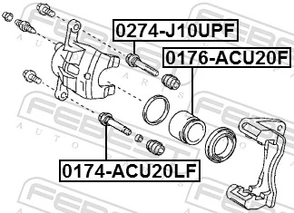 0174ACU20LF Febest Направляющая суппорта переднего нижняя