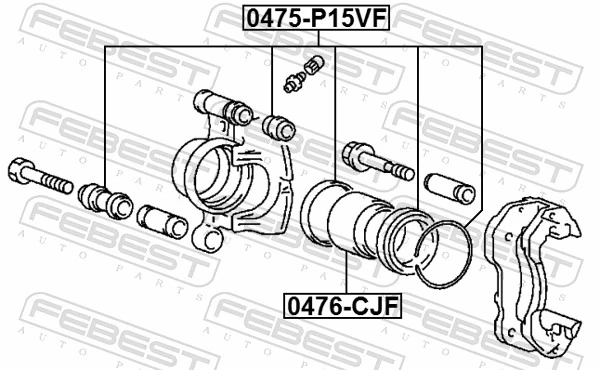  Kit de reparação de suporte do freio dianteiro Mitsubishi Pajero I SUV (L04G, L14G) (1982 - 1991) I