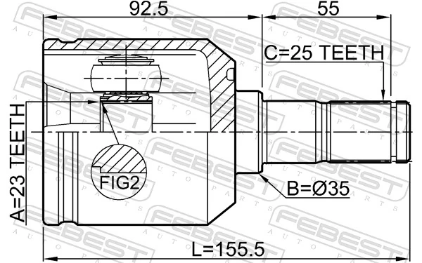 ШРУС внутренний задний TA39041CVI Safety