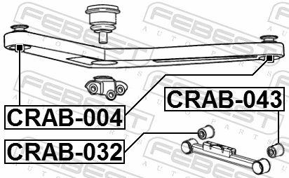 CRAB004 Febest Полиуретановый сайлентблок заднего верхнего рычага