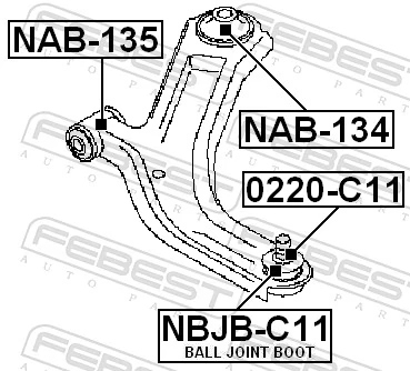 NBJBC11 Febest Пыльник опоры шаровой нижней