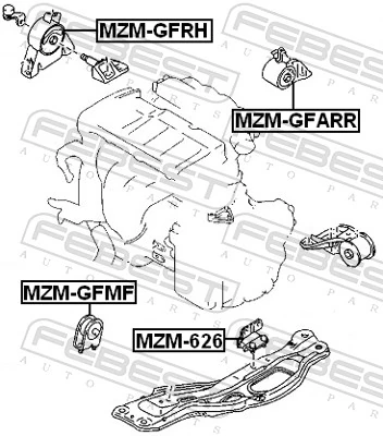 MZMGFMF Febest Подушка передней опоры двигателя