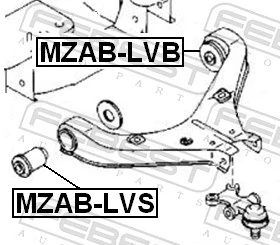 MZABLVS Febest Сайлентблок нижнего переднего рычага