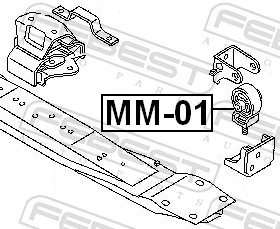 MM01 Febest Подушка трансмиссии, опора раздаточной коробки