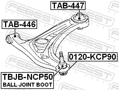 TAB447 Febest Сайлентблок нижнего переднего рычага