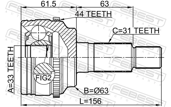 0510ERA44 Febest Наружная граната