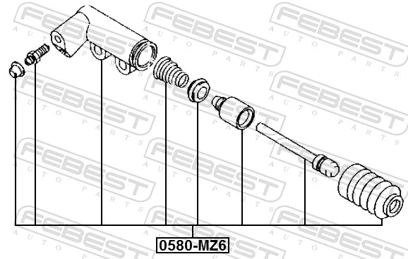 0580MZ6 Febest Рабочий цилиндр