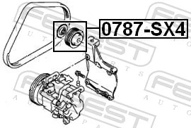 0787SX4 Febest Ролик натяжителя ремня агрегатов