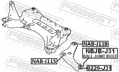NABJ11S Febest Сайлентблок нижнего переднего рычага
