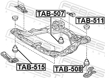 TAB515 Febest Сайлентблоки передней балки