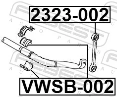 VWSB002 Febest Разрезная втулка стабилизатора