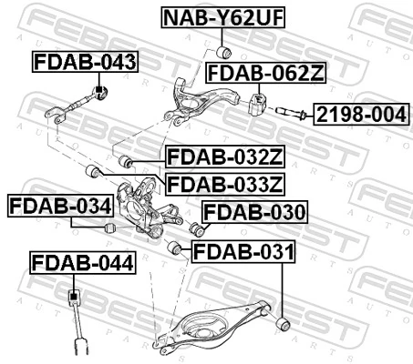 FDAB030 Febest Сайлентблок цапфы