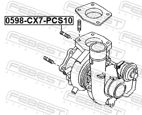 0598CX7PCS10 Febest Шпилька выпускного коллектора