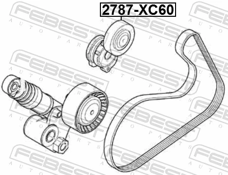 2787XC60 Febest Ролик натяжителя ремня агрегатов