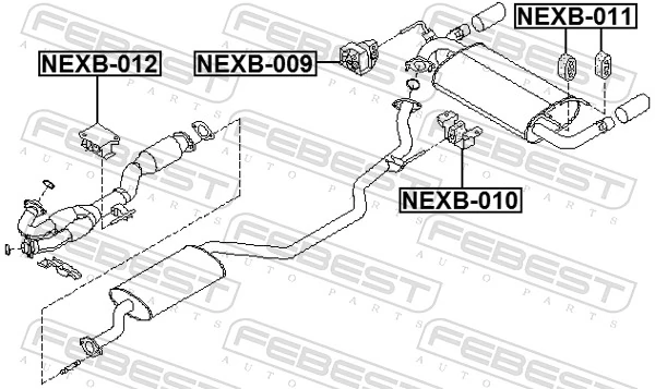 NEXB010 Febest Крепление глушителя