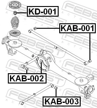 KAB003 Febest Сайлентблок задней тяги