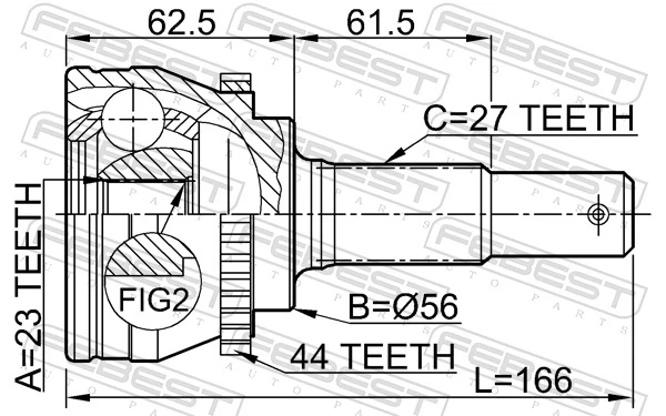 0210V10A44 Febest Наружная граната