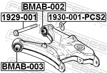 BMAB003 Febest Сайлентблок задней тяги