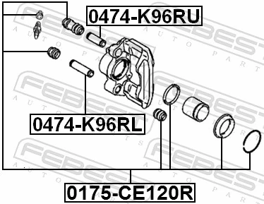 0175CE120R Febest Ремкомплект заднего тормозного суппорта