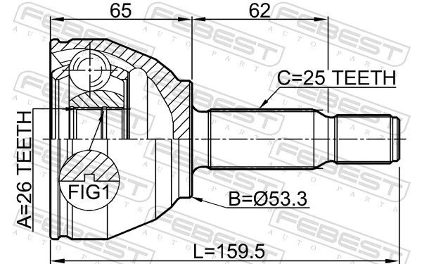 2110TRCD Febest Наружная граната
