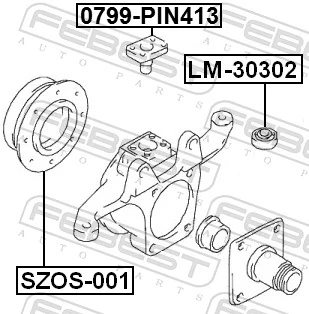 LM30302 Febest Подшипник цапфы передней