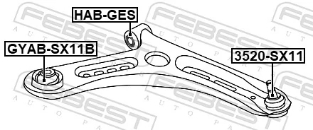 GYABSX11B Febest Сайлентблок нижнего переднего рычага
