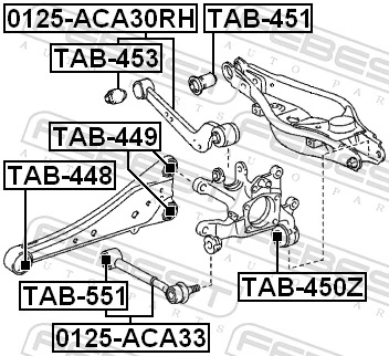TAB551 Febest Сайлентблок амортизатора переднего