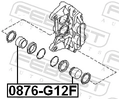 0876G12F Febest Поршень тормозного суппорта переднего