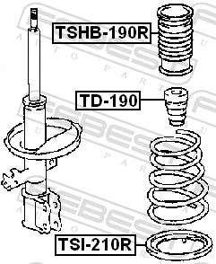 TSHB190R Febest Пыльник заднего амортизатора