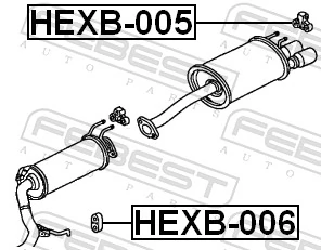 HEXB005 Febest Хомут глушителя задний