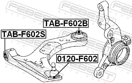TABF602B Febest Сайлентблок нижнего переднего рычага