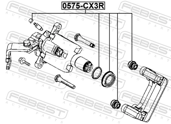 0575CX3R Febest Ремкомплект заднего тормозного суппорта