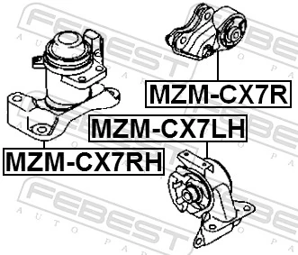 MZMCX7RH Febest Правая подушка двигателя