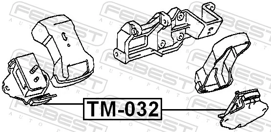 TM032 Febest Опора двигателя, левая/правая